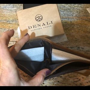 Brand new, never used Denali leather men’s wallet